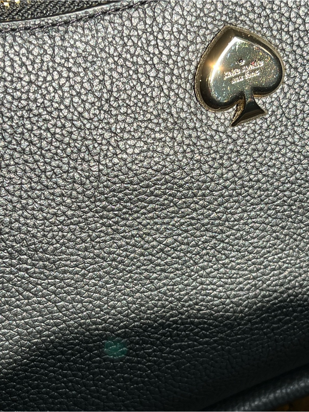 kate spade Kayla Black Pebble Leather Shoulder Bag with Gold Accent - Picture 4 of 4